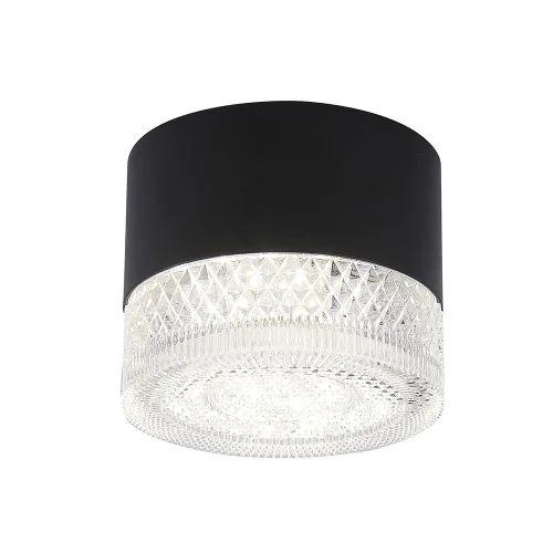Светильник накладной LED CLT 140C80 BL 4000K Crystal Lux прозрачный 1 лампа, основание чёрное в стиле современный круглый фото 3