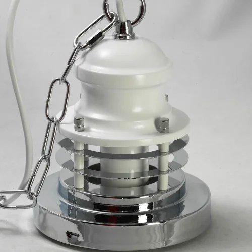Светильник подвесной лофт Ketchikan GRLSP-8030 Lussole белый 1 лампа, основание хром в стиле лофт  фото 3