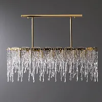 Светильник потолочный SPRING B LONG L130 205441-23 ImperiumLoft прозрачный на 10 ламп, основание латунь в стиле современный 