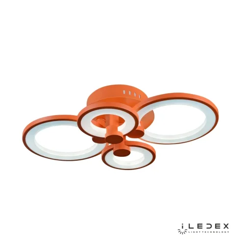 Люстра потолочная LED с пультом Ring A001/4 Orange iLedex оранжевая на 1 лампа, основание оранжевое в стиле хай-тек современный с пультом кольца фото 3