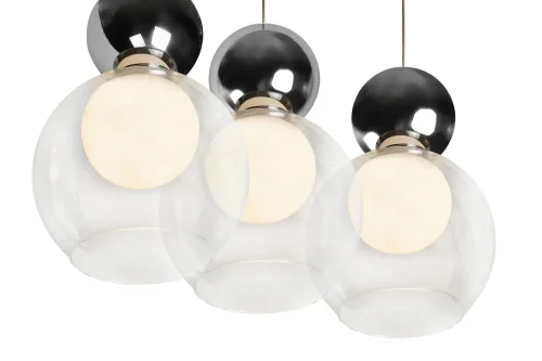 Светильник подвесной LED Blossom C4476-5R CR iLedex прозрачный 1 лампа, основание хром в стиле модерн хай-тек каскад шар фото 3