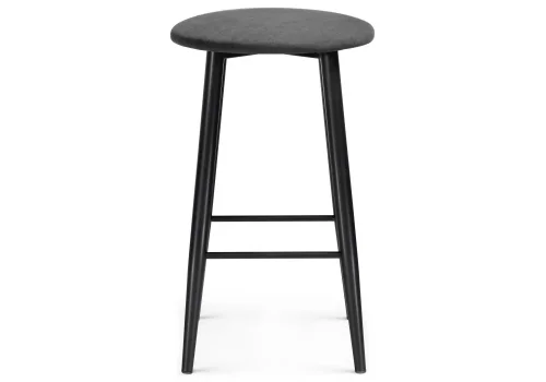 Барный стул Гангток катания графит / черный матовый 469981 Woodville, серый/велюр, ножки/металл/чёрный, размеры - ****370*370 фото 2