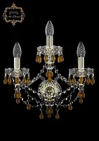 Бра 10.24.2+1.141.Gd.V1003 Bohemia Art Classic прозрачный 3 лампы, основание золотое в стиле классический 