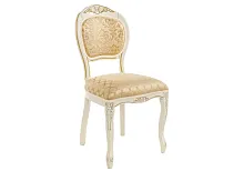 Деревянный стул Лауро патина золото / бежевый тесьма 11 371810 Woodville, золотой/ткань, ножки/массив бука/бежевый, размеры - ****500*560