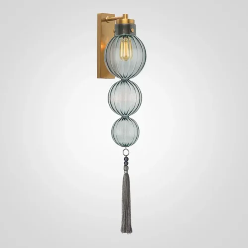 Бра Heathfield Lighting - Medina Wall brass/blue 177913-22 ImperiumLoft голубой на 1 лампу, основание латунь в стиле современный 