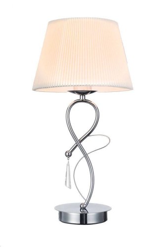 Настольная лампа Sondrio OML-61504-01 Omnilux белая 1 лампа, основание хром металл в стиле классический 