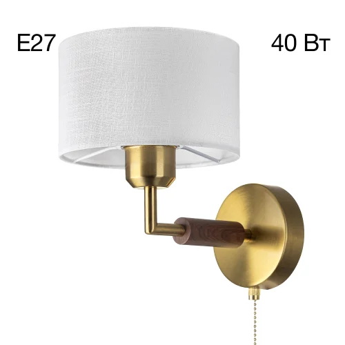 Бра с выключателем Sherman CL436312 Citilux белый на 1 лампу, основание бронзовое в стиле классический современный кантри 