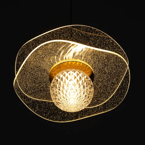 Светильник подвесной LED Signature CL247051 Citilux прозрачный на 1 лампу, основание бронзовое в стиле современный флористика фото 5