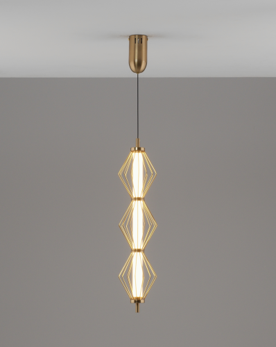 Светильник подвесной LED Eloise V11356-PL Moderli белый золотой на 1 лампу, основание золотое в стиле современный 