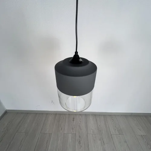 Светильник подвесной NORD A D18 Gray/Transparent 190485-26 ImperiumLoft прозрачный 1 лампа, основание серое в стиле современный  фото 7