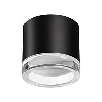 Светильник накладной Gem 371030 Novotech чёрный на 1 лампу, основание чёрное в стиле минимализм круглый