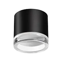 Светильник накладной Gem 371030 Novotech чёрный на 1 лампу, основание чёрное в стиле минимализм круглый