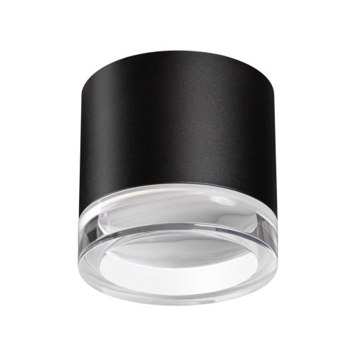 Светильник накладной Gem 371030 Novotech чёрный на 1 лампу, основание чёрное в стиле минимализм круглый