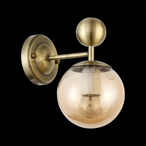 Бра Pechio SLE106301-01 Evoluce прозрачный янтарный на 1 лампа, основание бронзовое в стиле современный молекула фото 2