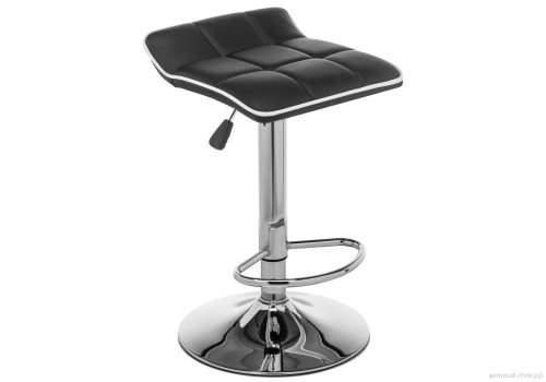 Барный стул Fera black / white 15670 Woodville, чёрный/искусственная кожа, ножки/металл/хром, размеры - *830***480*480