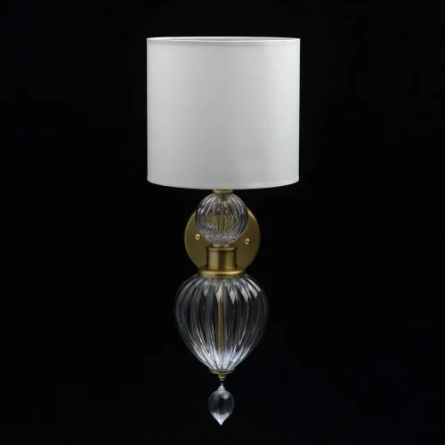 Бра Оделия 619020901 Chiaro белый на 1 лампа, основание латунь в стиле классический  фото 4