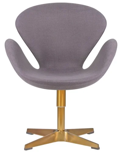 Кресло дизайнерское  69A-LMO SWAN, цвет сиденья серый (IF11), цвет основания золото Dobrin, серый/ткань, ножки/металл/золотой, размеры - ****710*600 фото 5