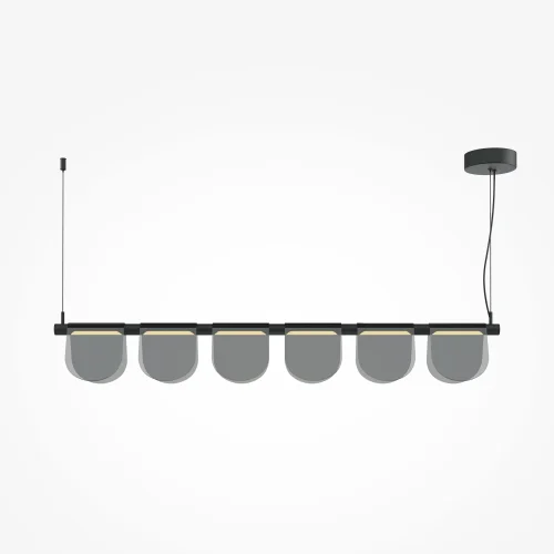 Светильник подвесной LED Fluffy MOD319PL-L30B3K Maytoni серый на 1 лампу, основание чёрное в стиле современный хай-тек линейный фото 6