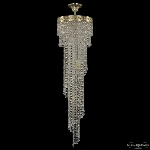 Люстра каскадная хрустальная 83111/30IV-100 G Bohemia Ivele Crystal прозрачная на 18 ламп, основание золотое в стиле современный классический r фото 2