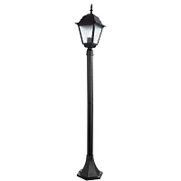Парковый светильник BREMEN A1016PA-1BK Arte Lamp уличный IP44 чёрный 1 лампа, плафон белый в стиле классический E27