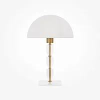 Настольная лампа Prima Z034TL-01BZ Maytoni белая на 1 лампу, основание бронзовое металл в стиле современный арт-деко 