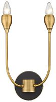 Бра Dorte WE249.02.501 Wertmark без плафона 2 лампы, основание чёрное латунь в стиле кантри современный 