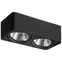 Светильник накладной Monocco 212627 Lightstar чёрный 2 лампы, основание чёрное в стиле современный прямоугольный
