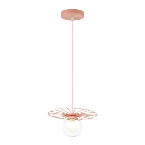 Светильник подвесной Mimi 3778/1 Lumion прозрачный 1 лампа, основание розовое в стиле флористика  фото 2