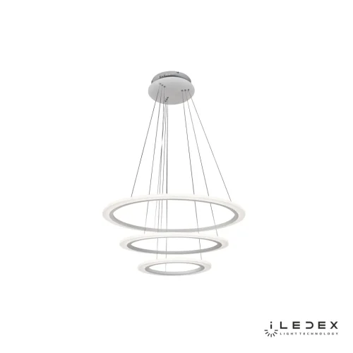 Светильник подвесной LED с пультом Gravity 6885/4+6+8 WH iLedex белый на 1 лампу, основание белое в стиле современный хай-тек с пультом кольца фото 2