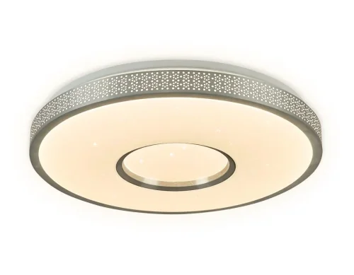 Светильник потолочный LED с пультом FF81 Ambrella light белый на 1 лампу, основание белое в стиле современный хай-тек с пультом фото 2