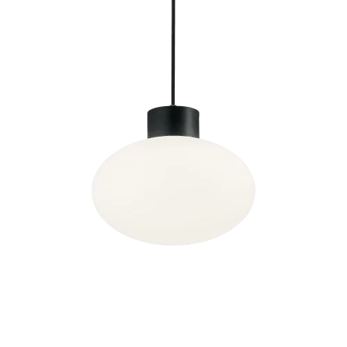 Подвесной светильник CLIO MSP1 NERO Ideal Lux уличный IP44 чёрный 1 лампа, плафон белый в стиле современный E27