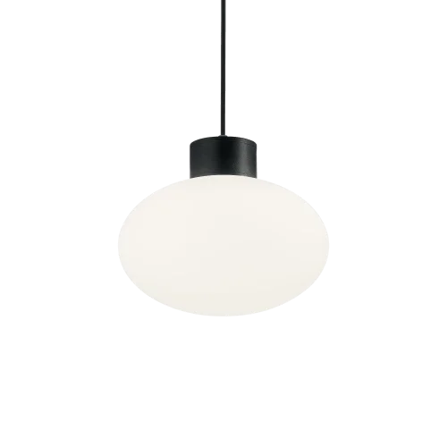 Подвесной светильник уличный CLIO MSP1 NERO Ideal Lux уличный IP44 чёрный на 1 лампу, плафон белый в стиле современный E27
