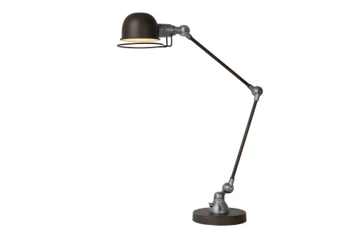 Настольная лампа лофт HONORE 45652/01/97 Lucide коричневая 1 лампа, основание коричневое металл в стиле лофт 
