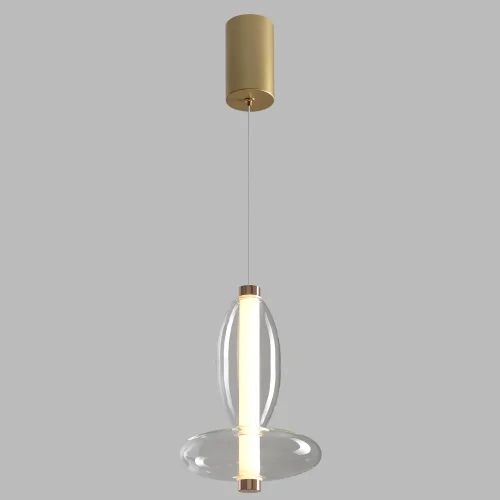 Светильник подвесной LED QUASAR SP7W LED TRANSPARENT Crystal Lux прозрачный на 1 лампу, основание золотое в стиле современный выдувное фото 5