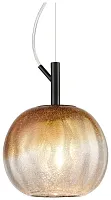 Светильник подвесной 379-006-01 Velante янтарный 1 лампа, основание чёрное в стиле кантри современный шар
