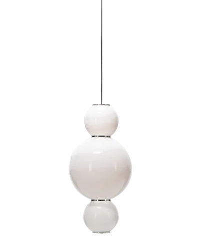 Светильник подвесной LED 0652PL-3CH Milosh Tendence белый 1 лампа, основание хром в стиле современный шар