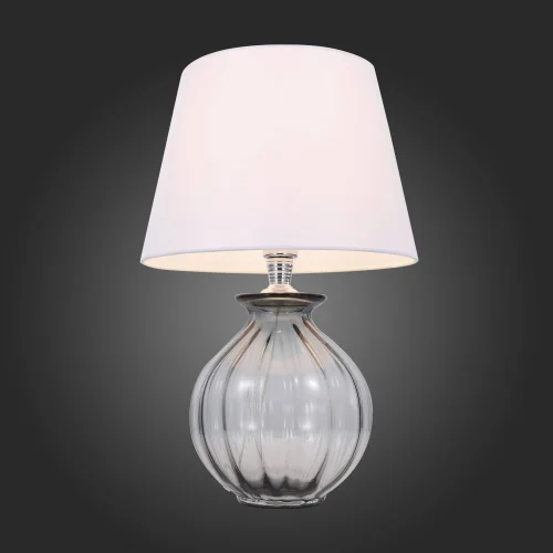 Настольная лампа Ampolla SL968.404.01 St-Luce белая 1 лампа, основание серое хром стекло металл в стиле современный  фото 2