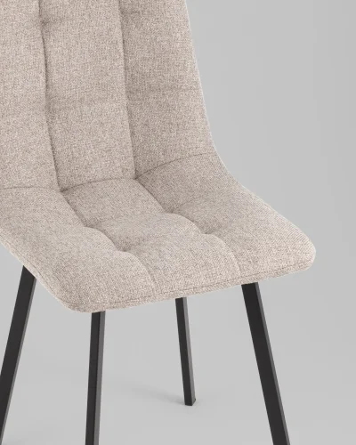 Стул Chilly, рогожка Lumos, бежевый, сиденье УТ000039785 Stool Group, бежевый/рогожка, ножки/металл/чёрный, размеры - ***** фото 2