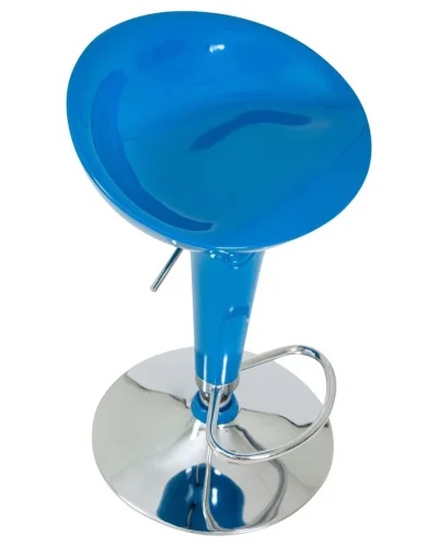 Стул барный 1004-LM BOMBA,  цвет сиденья голубой, цвет основания хром Dobrin, голубой/, ножки/металл/хром, размеры - 660*880***430*360 фото 7