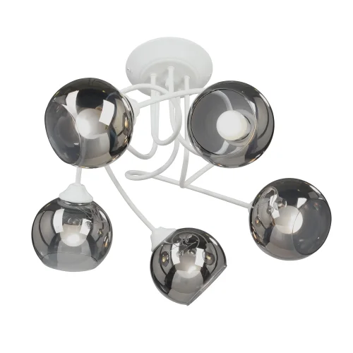 Люстра потолочная V4309-0/5PL Vitaluce чёрная серая на 5 ламп, основание белое в стиле хай-тек шар фото 3