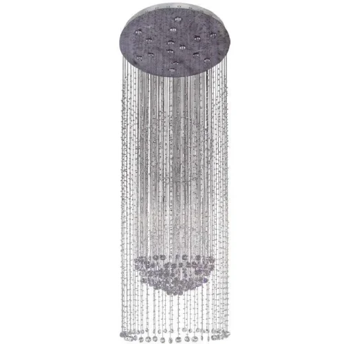 Люстра подвесная Каскад 244016015 Chiaro прозрачная на 15 ламп, основание хром серое в стиле классический 