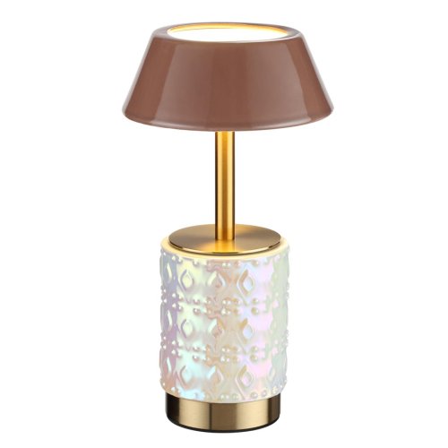 Настольная лампа LED Lulu 5454/6TL Odeon Light коричневая на 1 лампу, основание бежевое латунь керамика металл в стиле классический современный аккумулятор фото 4 Настольная лампа LED Lulu 5454/6TL Odeon Light коричневая на 1 лампу, основание бежевое латунь керамика металл в стиле классический современный аккумулятор фото 4