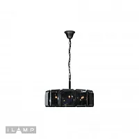 Люстра подвесная Panorama 10490-6P BK iLamp чёрная на 6 ламп, основание чёрное в стиле американский современный 