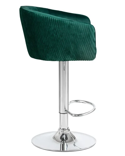 Стул барный 5025-LM DARCY,  цвет сиденья зеленый (1922-9), цвет основания хром Dobrin, зелёный/велюр, ножки/металл/хром, размеры - 860*1070***510*460 фото 3