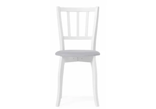 Деревянный стул Айра серый / белый 528929 Woodville, серый/велюр, ножки/массив березы дерево/белый, размеры - ****410*500 фото 2