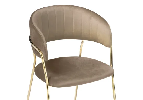 Стул на металлокаркасе Kamelia cappuccino / gold 15318 Woodville, капучино/велюр, ножки/металл/золотой, размеры - ****570*540 фото 6