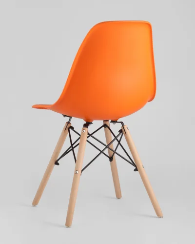 Стул EAMES, оранжевый УТ000039885 Stool Group, оранжевый/пластик, ножки/массив дерева/бежевый, размеры - ***** фото 5