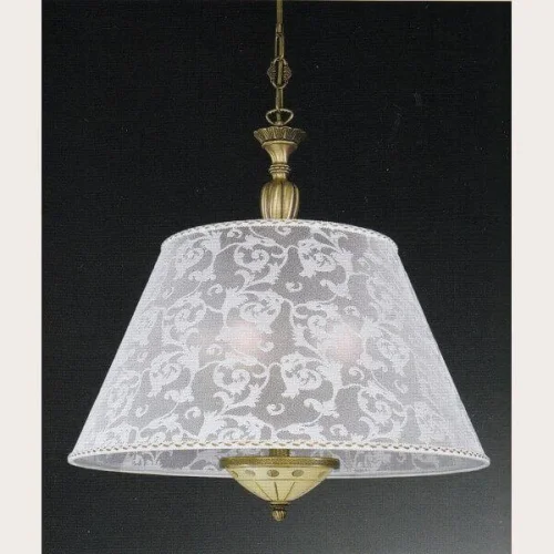 Люстра подвесная  L 7034/60 Reccagni Angelo белая бежевая на 5 ламп, основание античное бронза в стиле классический 