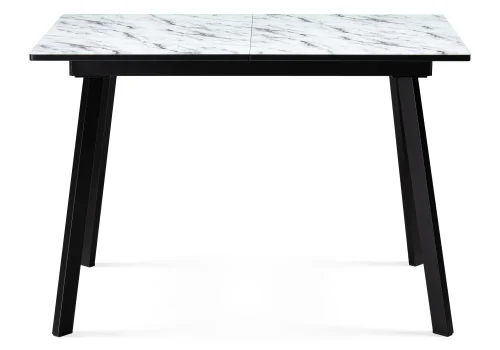 Деревянный стол Агни 110(140)х68х76 мрамор белый / черный матовый 528558 Woodville столешница белая мрамор из стекло фото 7