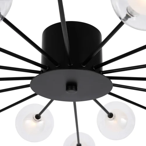 Люстра потолочная Celebrity FR5242CL-16B1 Freya прозрачная на 16 ламп, основание чёрное в стиле современный шар фото 2